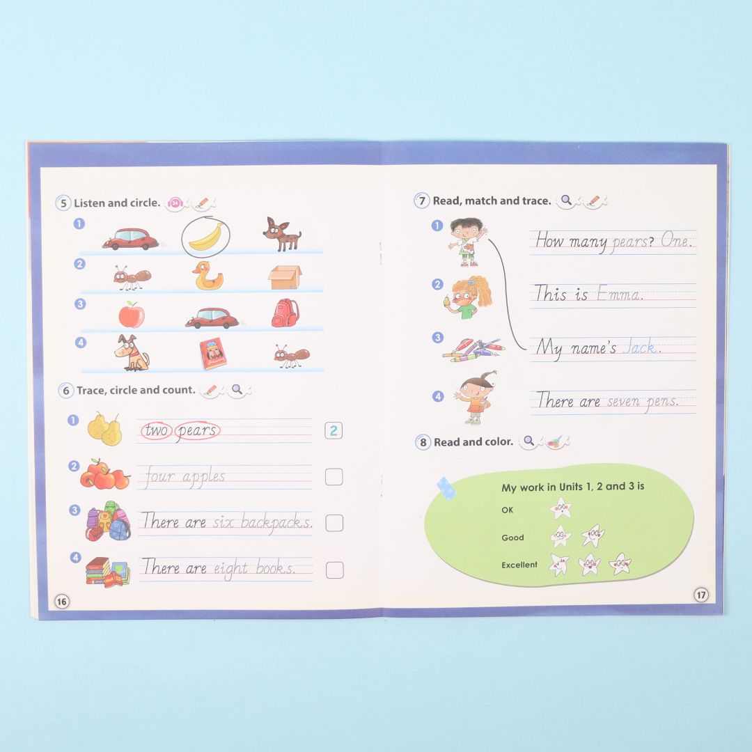 صفحات داخلية من English Journey Level 1 كتاب تطبيق لتعليم اللغة الإنجليزية للأطفال من 4 إلى 6 سنوات مع تطبيق تفاعلي 