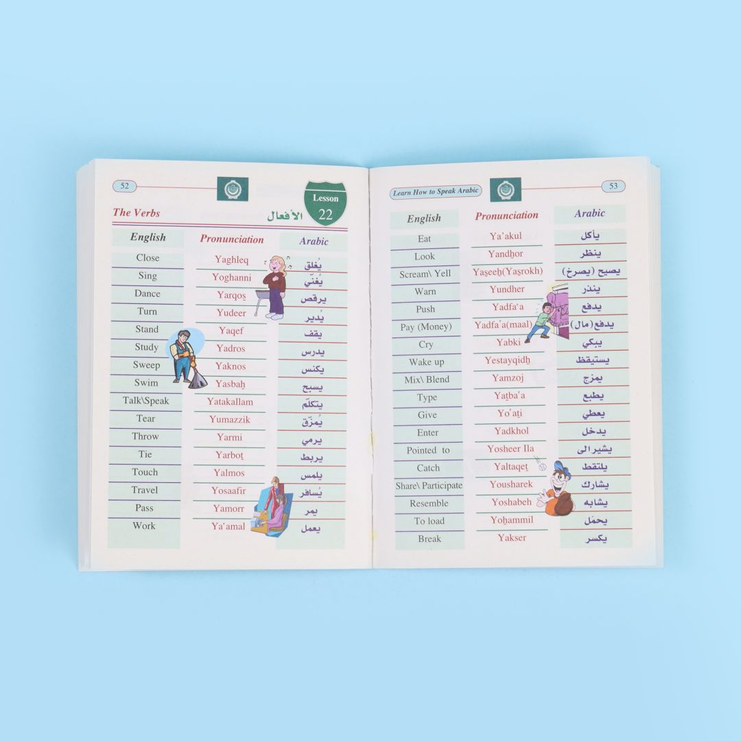 Learn How to Speak Arabic book for beginners covering essential vocabulary, pronunciation, basic grammar, and everyday conversations.